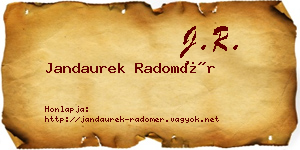 Jandaurek Radomér névjegykártya